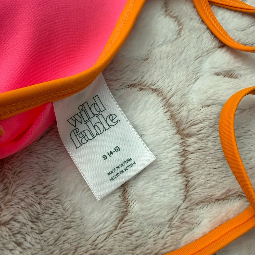 wild fable Pink and Orange Triangle Bikini Set - Picture 6 of 6